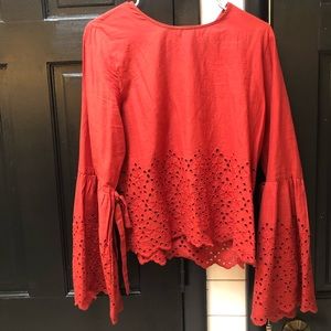 Scarlet Red, Dress up, Long bell bottom sleeve
